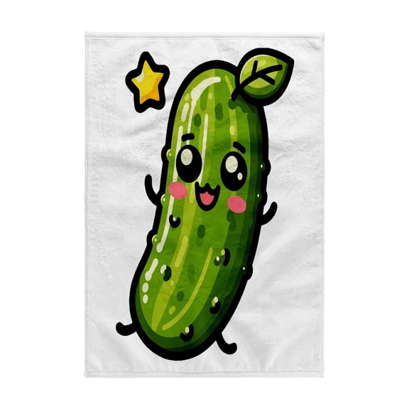 3dRose, Cute Kawaii Image Of A Pickle, 15x22 Hand Towel