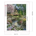 thumbnail image 2 of Pintura de diamante 5D DIY taladro cuadrado completo taladro AB parcial puente jardín 45x60cm, 2 of 9