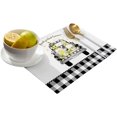 thumbnail image 2 of Placemats Set of 6 Washable,Black Buffalo Check Lemon Truck Gnome Placemat for Dining Table Decorations, Heat-Proof Table Mats for Kitchen Dinner Banquet Rustic Wood, 2 of 6