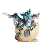 George S. Chen Imports SS-G-71530 Dragon Egg Statue Figurine with December Birthstone, 5", Blue