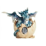 George S. Chen Imports SS-G-71530 Dragon Egg Statue Figurine with December Birthstone, 5", Blue