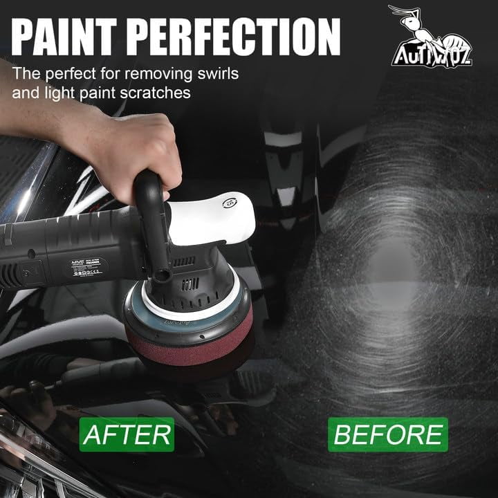 Car Buffer Polisher, 6-Inch Dual Action Polisher for Car Detailing, Random Orbital Car Polisher with 6 Variable Speeds, DA Polishers Kit for Car Detailing/Polishing/Waxing