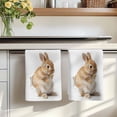 thumbnail image 7 of Funny Bunny Kitchen Towels Set of 2, Cute Art Fun Lovely Animals on Toilets Absorbent Dish Towels for Kitchen, Microfiber Hand Towel, Quick Drying Tea Towel for Cleaning Decorative Dishcloths, 7 of 7
