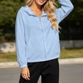 thumbnail image 7 of WRKEKC Lightweight Jacket for Women Solid Color Hooded Long Sleeve Zip Up Loose Fit Casual Top with Pockets, 7 of 7