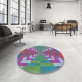 thumbnail image 3 of Ahgly Company Indoor Rectangle Patterned Blue Abstract Area Rugs, 5' x 7', 3 of 6