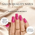 thumbnail image 4 of Uñas postizas JOYVVEW medianas largas cuadradas rosa neón 24 piezas, 4 of 7