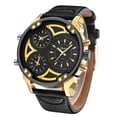 thumbnail image 1 of Montre Homme Alliage Mode Multi-Fuseaux Horaires Analogique Montre-Bracelet Montre à Quartz, 1 of 10