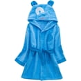 thumbnail image 1 of Batas de baño con capucha para niños y niñas, toallas de playa, edades de 3 a 5 años, azul, 1 of 5
