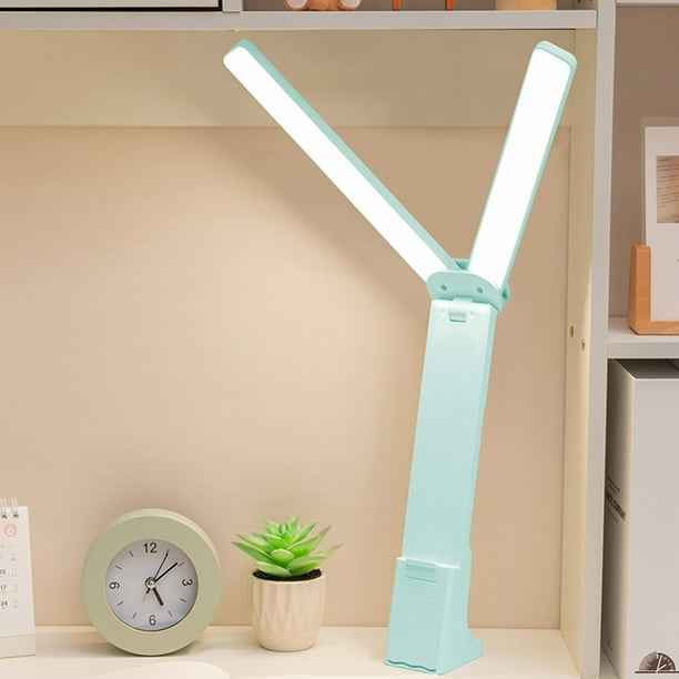 pstuiky Lámpara de escritorio pequeña plegable con gran capacidad portátil con batería integrada y brillo ajustable para estudiantes.