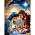thumbnail image 1 of Religion Picture Rhinestones Embroidery Portrait FullRound New Arrival Mosaic Handmade Gift, 40*50cm, frame not included.,131-AB, 1 of 5