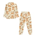 thumbnail image 5 of DISNIMO Womens Pajama Sets Cat Paw Printed Long Sleeve Top with Long Pants 2 Piece Pjs Comfy Lounge Set V Neck Button Down Sleepwear, (Available in Plus Size), 5 of 6