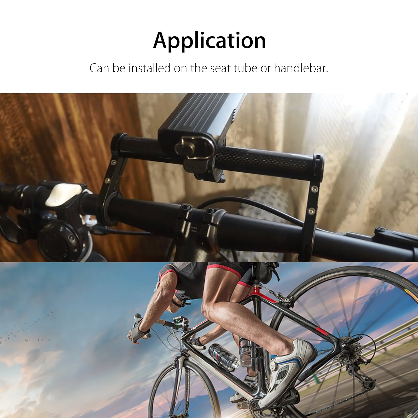 MTB Bike Flashlight Holder Handle Bar Bicycle Extender Mount Bracket Accessories