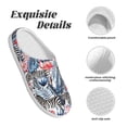 thumbnail image 5 of Wukai Flamingo And Zebra Print Women's Indoor Bedroom Slipper Slip On Shoes, Unisex House Shoes with Anti-Skid Sole for Men, Gift for Women Men-13, 5 of 7