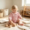 thumbnail image 6 of larppty Baby Girl Fall Outfits Long Sleeve Bubble Romper Infant Clothes | Peter Pan Collar Shirt ,Ruffle ,Newborn Outfit ,Infant Clothes Bodysuit,Toddler girl Jumpsuit, 6 of 7