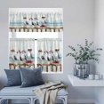 thumbnail image 2 of Kitchen Window Curtains Valance and Tier Set, Watercolor Funny Seagull Bird Rod Pocket Tier Curtains and Valance 3 Piece Set, Ocean Beach Coast Scene Window Treatment for Bedroom Living Room, 2 of 9
