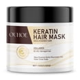 thumbnail image 2 of Mascarilla capilar de queratina, acondicionadora reparadora, mascarilla capilar con aceite de argán para cabello seco y dañado, todo tipo de cabello, 100 g, membrana capilar., 2 of 5