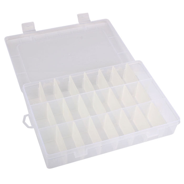 Plastic 8/10/20/24 Compartment Adjustable Organizer Jewelry Storage Box Case 1pc 