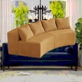 thumbnail image 4 of Modern Curved Corduroy Sectional Sofa for Bedroom, Living Room (2 Modules, 220×80×75cm), 4 of 9