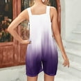 thumbnail image 6 of Summer Tank Top Romper for Women Casual Graphic Print Short Jumpsuit with Pocket Tie Shoulder One Piece Workout Overalls, Purple, L, 6 of 7