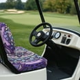 thumbnail image 3 of Yuyamidu Boho Mandala Flower Golf Cart Seat Covers Purple Back Rest Seat Cover for Most Club Cars and More 2-Seats Cart 2 Piece Golf Cart Accessories Universal Fit, 3 of 7