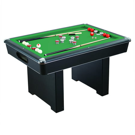 Hathaway Renegade 54-In Slate Bumper Pool Table for Family Game Rooms with Green Felt, 48-In Cues, Balls, Brush and Chalk