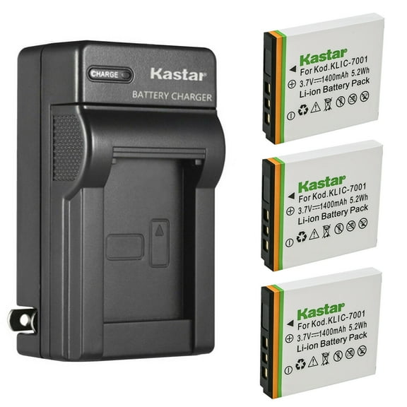 Kastar 3-Pack Battery and AC Wall Charger Replacement for Polaroid T10035, T1031, T-1031, T1035, T-1035, T1232, T1234, T-1234, T1235, T-1235, PRAKTICA DMMC3D, DMMC-3D, LM 10-TS, LM 12-TS