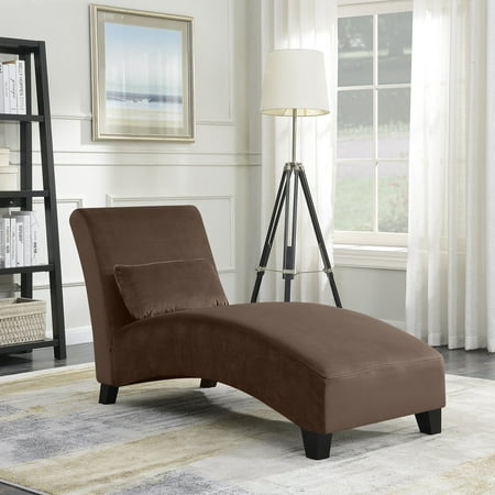 Indoor Chaise Lounge Furniture Belleze Chaise Lounge Indoor Furniture Living Room Chair Contemporary Sofa Couch Hardwood Legs, Brown ()