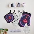 thumbnail image 5 of Love Heart and Clock 5 Pcs Kitchen Set Heat Resistant Oven Mitts and Non-Slip Pot Holders with Adjustable Cooking Apron, 5 of 6