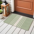 thumbnail image 5 of Sage Green Beige Striped Entryway Rug 2x3 Area Rug Washable Indoor Doormat Small Bathroom Rugs Low Pile Accent Throw Rugs Modern Farmhouse Retro Lines Floor Carpet for Kitchen Bedroom Entrance, 5 of 9