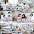 thumbnail image 5 of Christmas Winter Snowman Bedding Duvet Cover Set Full Size 4 Pieces Snowflake Shovel Snow Xmas Blue Bedding Set with Zipper Closure, 1 Comforter Cover 86x86 Inches 1 Flat Sheet & 2 Pillow Cases, 5 of 7