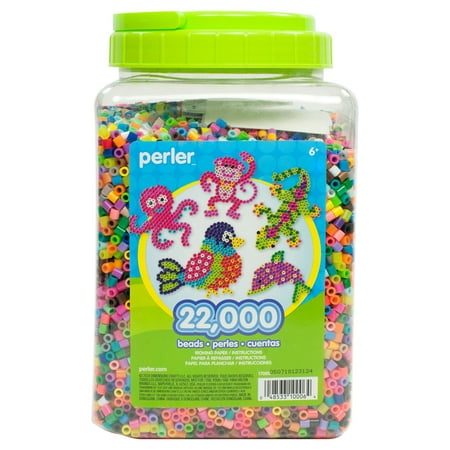 Perler 22,000 Multi-Mix Bead Jar, Assorted Fuse Bead Colors, Ages 6 and up