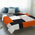 thumbnail image 4 of Burnt Orange Black Grey Blanket Soft Cozy Warm Throw Blanket for Couch, Plush Fuzzy Flannel Fleece Blankets for Sofa, Modernism Art Geometric Bed Blankets Lightweight Gifts for Women, 50"x80", 4 of 9