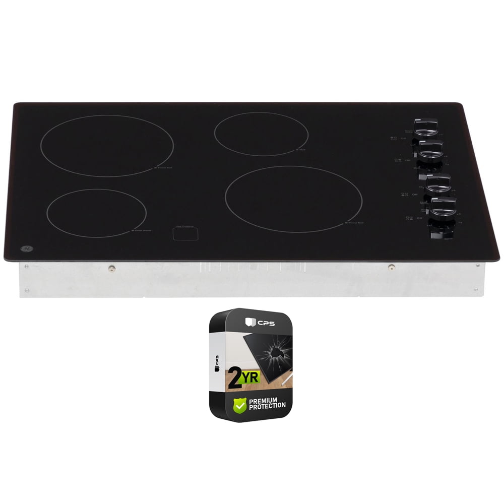 JP3030SJSS GE GE® 30 Built-In Knob Control Electric Cooktop STAINLESS  STEEL ON BLACK - Hahn Appliance Warehouse