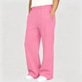 thumbnail image 5 of Tdoqot Girls Fleece Sweatpants with Pockets- Baggy Elastic Waist Casual High Rise Wide Leg Joggers Pink Size 6-14, 5 of 8