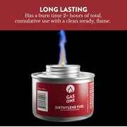 GasOne 2+ Hour Chafing Fuel - Food Warmer for Chafing Dish Buffet Set - Liquid Safe Fuel with Wick & Lid Opener for Chafing Dish (Pack of 12)