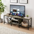 thumbnail image 3 of VECELO TV Stand for TV up to 75 Inch, Entertainment Center TV Console with Storage Shelves for Living Room, Gray, 3 of 8
