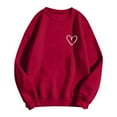 thumbnail image 4 of Women Valentine's Day Sweatshirts Fashion Love Heart Graphic Long Sleeved Round Neck Blouse Fall Winter Comfy Loose Pullover Tops, 4 of 4