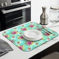 thumbnail image 3 of Pioneer Flower Floral Print Pattern Kitchen Dish Drying Mat 1 Pack, Ultra Absorbent Microfiber Drainer Mat, 16"x18", 3 of 6