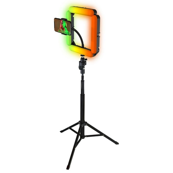 Bower Quad White and RGB LED Ring Light and Tripod; Black