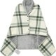 thumbnail image 5 of Sonducket Mantón de franela para siesta, reemplazo de otoño e invierno, colorido, bonito, cálido, para mantener a los niños adultos, capa de Pijama Verde, 5 of 6