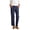 74#Navy, variant on Linen Dressy Pants Women Straight Leg Casual Work Pants with Pockets Lightweight Cooling Linen Trousers Black L