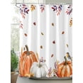 thumbnail image 2 of Fall Shower Curtain Orange Pumpkin Shower Curtains for Bathroom Thanksgiving Decor, Waterproof Polyester Shower Curtain Set with Hooks, Extra Long 72" x 84" Sunflower, 2 of 6