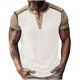 thumbnail image 2 of pstuiky camisetas de hombre, Blusas versátiles de moda con botones, cuello redondo y manga corta para hombre camisas casuales para hombre xl, 2 of 9