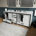 thumbnail image 3 of Ziva 84 in W x 22 in D White Double Bath Vanity and Cultured Marble Top, 3 of 8