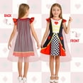 thumbnail image 3 of Benylion Princess Dress With Cape for Girls Queen of Hearts Christmas Birthday Party Cosplay Costume Toddler Ruffle Sleeve Fancy Outfit Gift for 9-10 Years, 3 of 6