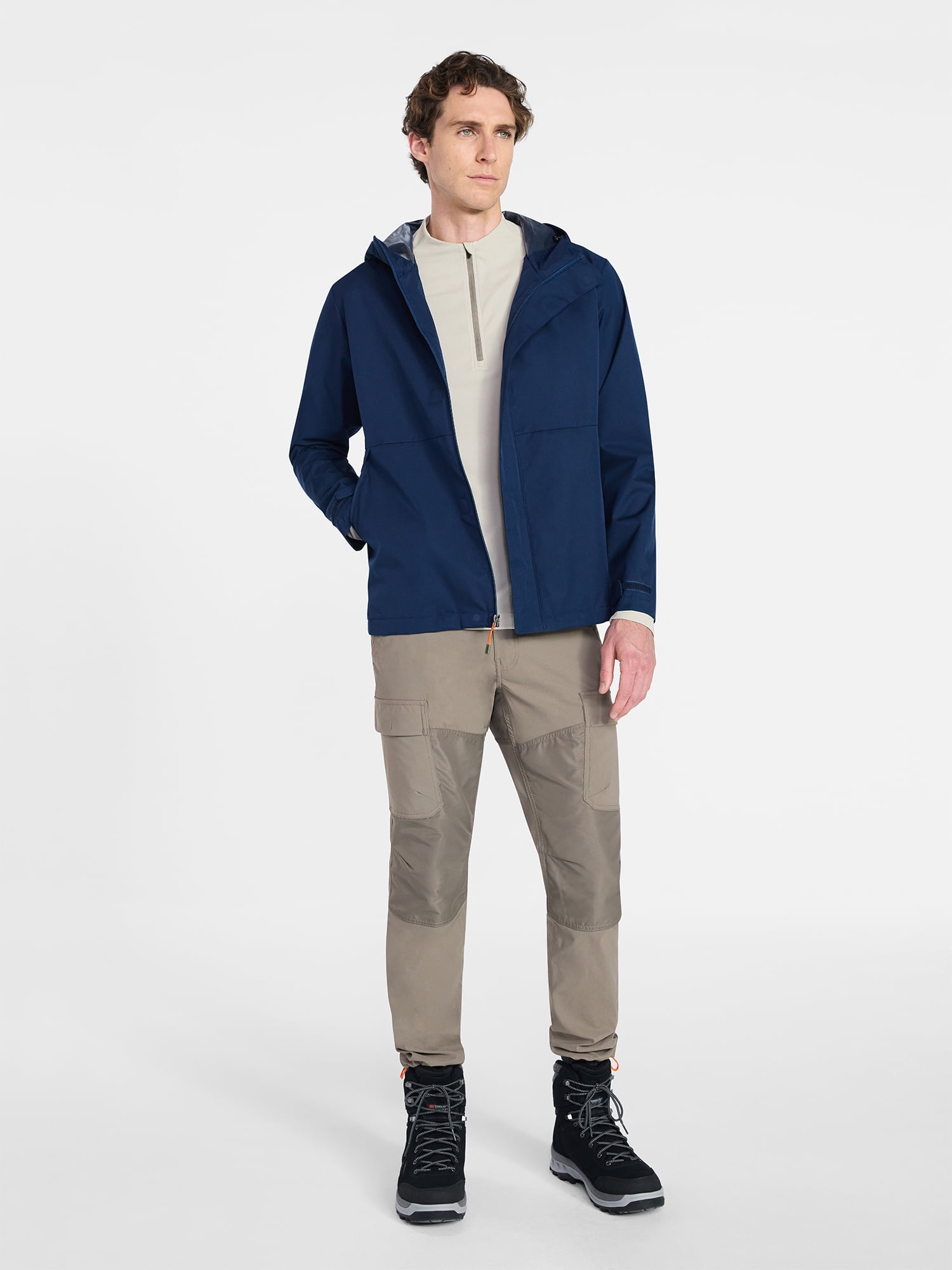 Ozark Trail Men's Rain Jacket with Hood, Sizes S-3XL