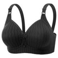 thumbnail image 2 of Amidoa Large Bust Womens Bras Black Wire-Free Push-up Solid Full-Figure Bra Brasieres for Womens S, 2 of 6