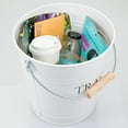 thumbnail image 7 of iDesign 3.3-Gallon Metal Pail Trash Bucket Wastebasket with Wooden Handle, White, 7 of 7