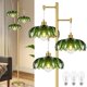 thumbnail image 1 of Lámparas de pie doradas y verdes de ZECOXOL, lámpara de pie clásica de vidrio con tres bombillas LED, lámpara de pie alta, 1 of 7