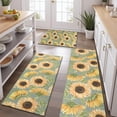 thumbnail image 2 of Green Sunflower Pattern Kitchen Rugs Sets Of 3,Kitchen Runner Rugs Non Skid Washable,Decorative Kitchen Floor Mats for Kitchen,Sink,Laundry,17"x30"+ 17"x47" + 17"x59", 2 of 6